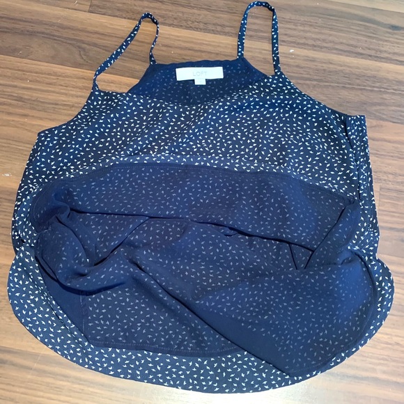 3/$30 Loft Strappy Tank- Navy Bird Print - Size S - Picture 8 of 9
